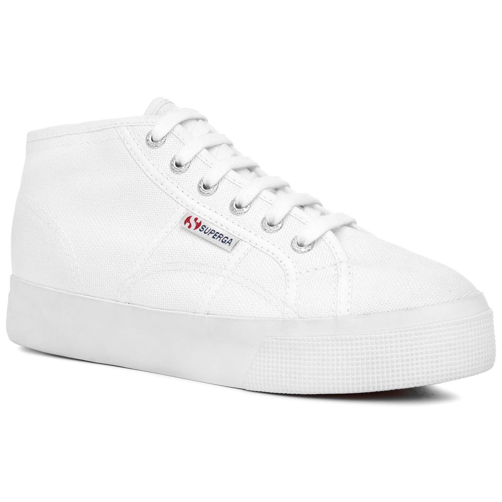 Superga 2578 Cotu White High Top Sneakers - Women's Sneakers USA | US9418428